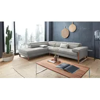 W.Schillig Eckcouch Leder 3-Sitzer Grau