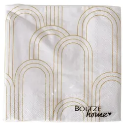 Serviette Bogan 20 Stück weiß/gold Variante 1