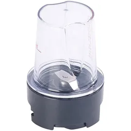 Rosenstein & Söhne Mahl-Aufsatz mit Edelstahl-Klinge und Becher für 2in1-Vakuum-Mixer grün