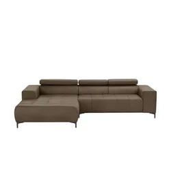 Twist Ecksofa aus Mikrofaser Caro ¦ braun ¦ Maße (cm): B: 289 H: 93 T: 175.0