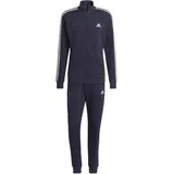 adidas Basic 3-Stripes French Terry Trainingsanzug Dunkelblau S
