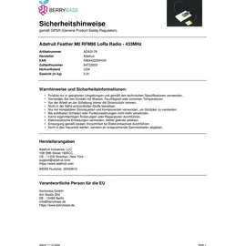 Adafruit Feather M0 RFM96 LoRa Radio - 433MHz