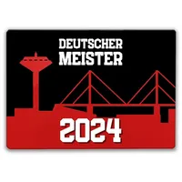 Speecheese Leverkusen Schneidebrett Glas mit Spruch Deutscher Meister 2024