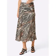 Creation L Premium A-Linien-Rock Damen Floral Elfenbein/Schwarz 18