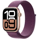 Apple Watch Series 10 GPS + Cellular 42 mm Aluminiumgehäuse roségold Sport Loop pflaume