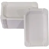 WIMEX 100 flache Pappteller weiß eckig 11 x 17 cm