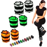 C.P.Sports Gewichtsmanschetten Paare für Hand- & Fußgelenke | Gewichte für Arme & Beine | 0,5KG bis 8KG | Ankle Weights für Fitness, Joggen, Ausdauer, Krafttraining | 2x 2,0KG + 2x 3,0KG + 2x 4,0KG