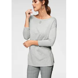 LAURA SCOTT Longpullover, mit Seitenschlitzen Laura Scott hellgrau-melange (aus nachhaltigem Material)