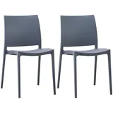 CLP 2er Set Gartenstühle Meton grau