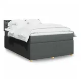 vidaXL Boxspringbett mit Matratze Dunkelgrau 160x200 cm Stoff