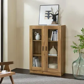 [en.casa] Vitrine Sorø 80 x 31 x 115 cm Beige