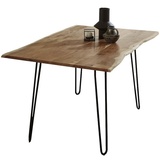 sam möbel gmbh SAM® Esstisch Baumkante massiv Akazie natur 80x80 Hairpin-Gestell schwarz HANNAH