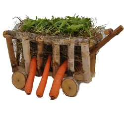 XXL Naturholz Birke Futter und Heuraufe für Meerschweinchen und Kaninchen