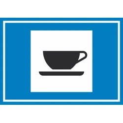 Autobahnkiosk Symbol Schild A3 Rückseite selbstklebend