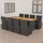 vidaXL Polyrattan Garten-Essgruppe 9-tlg. schwarz inkl. Auflagen 3059342