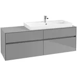 Villeroy & Boch Collaro Waschbeckenunterschrank 160 x 55 cm Glossy Grey
