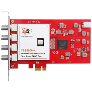 TBS 6909X DVB-S / S2 / S2X 8 Tuner PCI Express Digitale Satelliten-TV-Karte für Live-TV