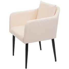 Mendler Esszimmerstuhl HWC-H93, Küchenstuhl Lehnstuhl Stuhl Kunstleder creme-beige