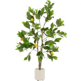 ML-Design Kunstpflanze Zitronenbaum 130 cm, aus Kunststoff,