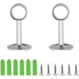 CEEYSEE 2 Stück Edelstahl Rundrohr Halterung 19mm Gardinenstangen Halterung mit Schrauben Stangen Flansch Set Kleiderstange Stangenhalterung für Hängende Vorhänge, Kleider, Handtuchstange (19mm/FLZ)