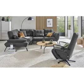 Vito Drehsessel Ticona Flachgewebe 70 x 133 x 80 cm Grau mit Relax-Funktion