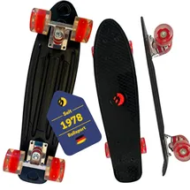 Best Sporting LED Skateboard Retro Schwarz