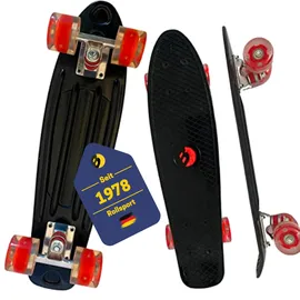 Best Sporting LED Skateboard Retro Schwarz