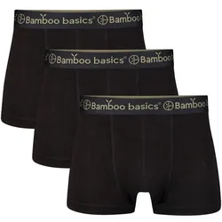 Bamboo basics Herren Boxer Shorts, 3er Pack - LIAM Trunks, atmungsaktiv, Jersey Schwarz M