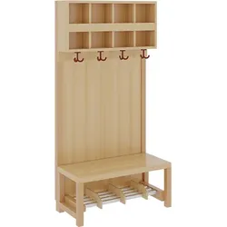 Komplettgarderobe mit doppelter Ablagereihe