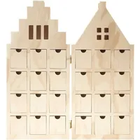 Rico Design Adventskalender "Haus", aufklappbar - Beige