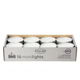 Edzard 16 Stück Maxi Teelichter, Durchmesser 58 mm, weiß, Aluminiumhülle, Brenndauer 10 Stunden