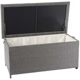 Poly-rattan Kissenbox Hhg 570, Gartentruhe Auflagenbox Truhe Premium Grau, 51x115x59cm 250l