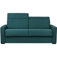 Schlafsofa entenblau mit 18 cm Matratze und verstellbaren Kopfstützen NORO