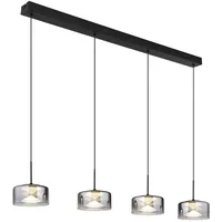 GLOBO Hängelampe Pendelleuchte Esstischlampe LED Wohnzimmerlampe Glas rauch H