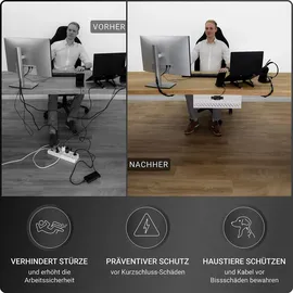 Ultimate Setup Kabelkanal, Weiß, Metall, 11x13x43 cm, Arbeitszimmer, Schreibtische