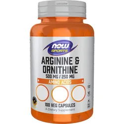 NOW Foods Arginine & Ornithine 500mg / 250mg - 100 Kapseln