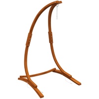 Outsunny Hängestuhlgestell aus Holz Ständer für Hängestuhl Hängesesselgestell max. 150 kg Belastbar für Outdoor Indoor Teak 119 x 120 x 202 cm