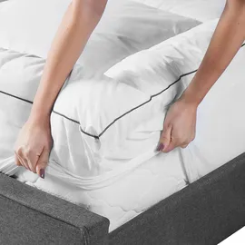Beliani Matratzentopper MULHACEN 140 x 200 cm Baumwolle Komfortabel Weich Härtegrad