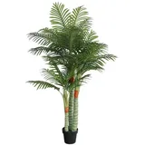 vidaXL Palme Künstlich mit 3 Stämmen Grün 180 cm PP - Grün