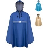 RainRider Regenponcho (Royal Blue), Regenponcho blau für's Fahrrad, Regenbekleidung mit Kapuze inkl. Sichtfenster, Regencape Fahrrad inkl. Reflexionsstreifen - Regenmantel Männer und Frauen