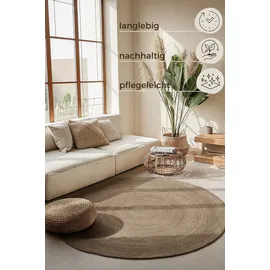 HANSE HOME Teppich HANSE HOME "Rangpur Juteteppich", braun, H:10mm Ø:100cm, Jute, Teppiche, Teppich, Handgewebt, 100% Jute, Natur, Wohnzimmer, Flur, Boho, Skandi