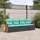 vidaXL Gartensofa-Set mit Kissen, schwarzes Polyrattan