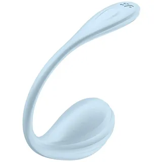 Satisfyer Smooth Petal Connect App | 11 cm | G-Punkt-Vibrator | Tragbarer Vibrator | Wiederaufladbar | Wasserdicht (IPX7) | Hautfreundliches Silikon, Farbe:hellblau