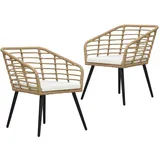 vidaXL Gartenstuhl 59,5 x 65,9 x 53,9 cm braun 2 St.