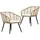 vidaXL Gartenstuhl 59,5 x 65,9 x 53,9 cm braun 2 St.