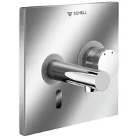 Schell Linus Fertigmontageset 019320699 Frontplatte Messing, mit 170 mm Auslauf, Infrarot-Sensor-Elektronik, Mischwasser, Netzbetrieb