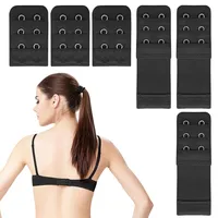 6 Stück Bh Verlängerung 2 Haken Schwarz,Bh Erweiterung 2 Haken,Bh Verschluss zum Annähen Verbindungsstück Elastik-Bh-Band,Bh-Verlängerung Halter,Bra Extender für Elastisches Strap,Anpassbare Extenders - Durchschnittsgröße