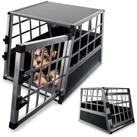 Juskys Alu Hundetransportbox M - 69×54×50 cm verschließbar & pflegeleicht - Hundebox für Hunde