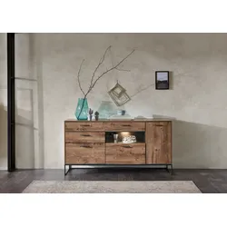 Wohn-Concept Manhattan Sideboard Holzwerkstoff/Metall Haveleiche Cognac/Graphit - Graphit