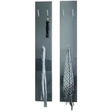 Vladon Garderobenpaneel Vladon 24 x 140 x 2 cm Grau Hochglanz